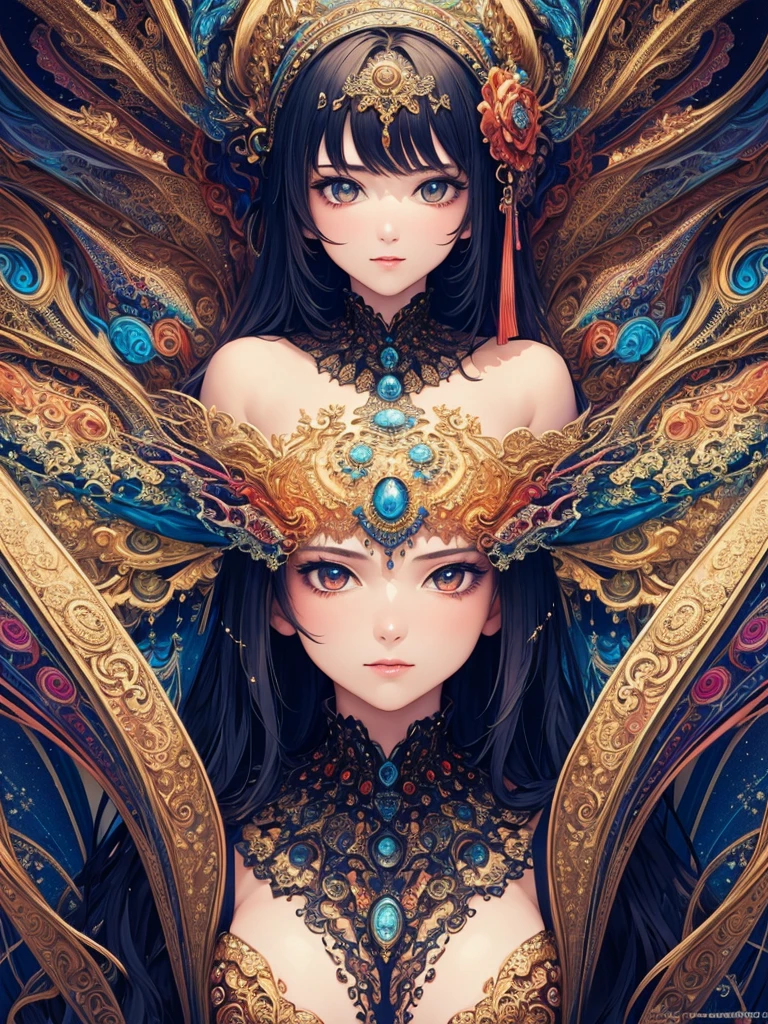 (masterpiece, top quality, best quality, official art, beautiful and aesthetic:1.2), (1girl), extreme detailed,(fractal art:1.3),colorful,highest detailed