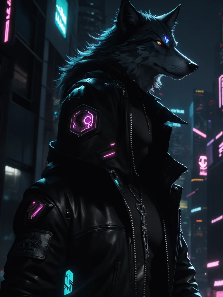 Cyberpunk wolf