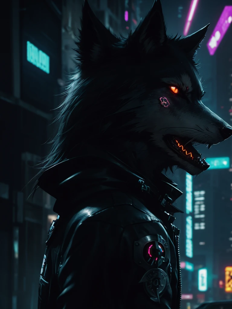 Cyberpunk wolf