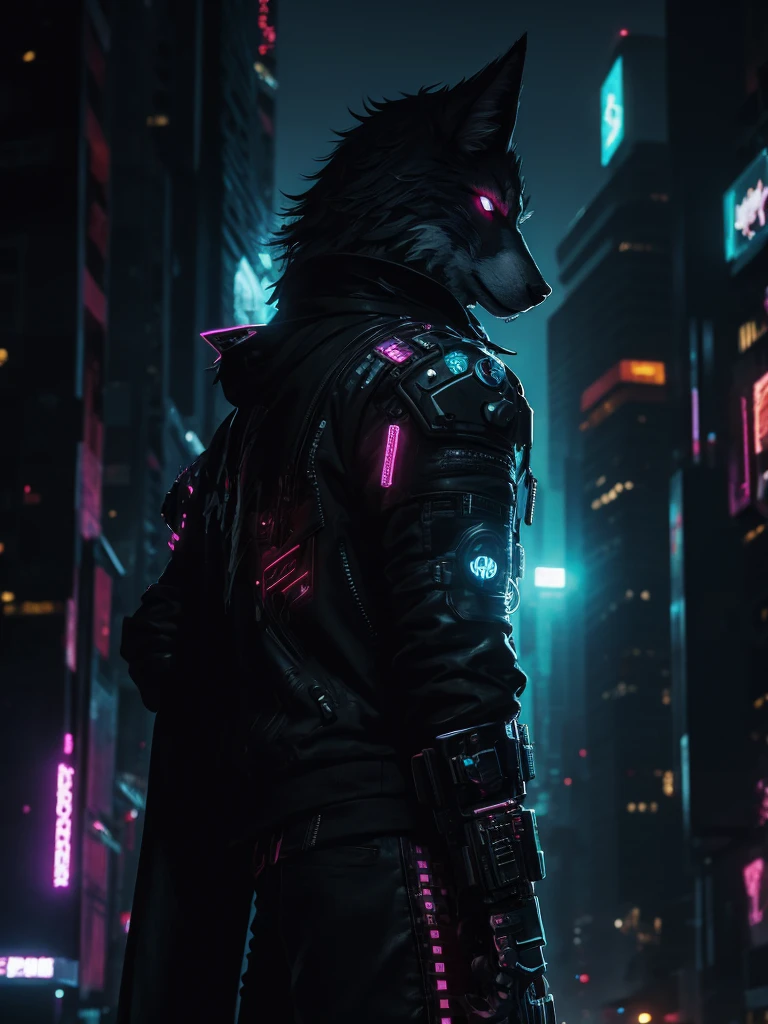 Cyberpunk wolf