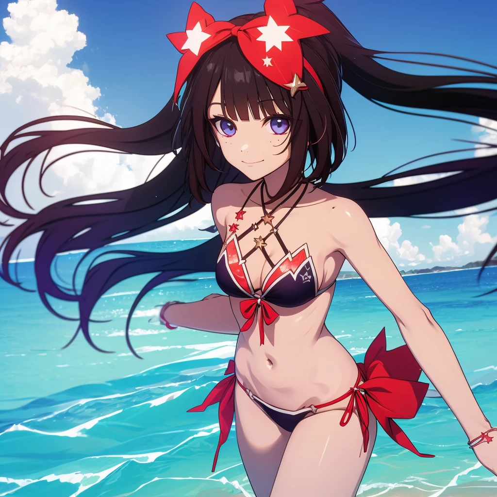 Make the Star Rail character Sparkle in a bikini on the beach