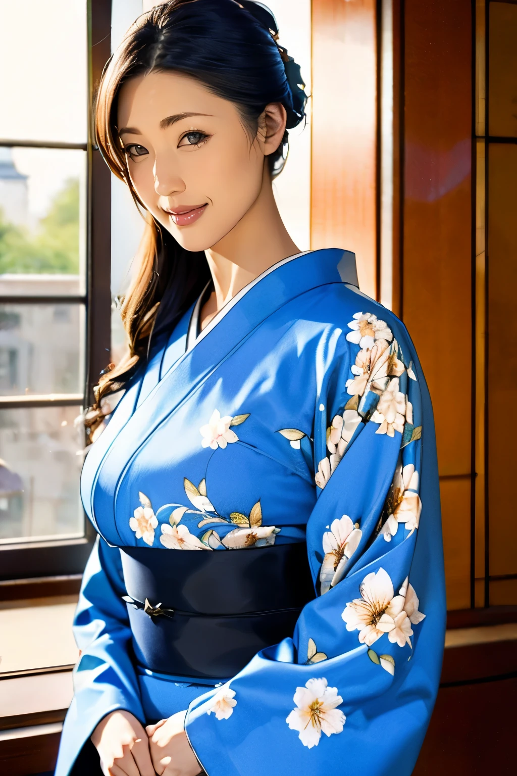 (masterpiece,best quality:1.4),(8k,raw photo,photo realistic:1.2),(shiny skin),detailed skin,detailed face,detailed eyes,Detailed Background,,1girl,upper body,Japanese idol,extremely beautiful face,brown hair,hair ornament, fair-skinned mature woman,55yo,random hairstyle,,Mature woman crouch in detailed yukata, Kimono for summer festivals,Japanese festival,Large flower embroidery,Festival scene at night with stalls lined up,outdoor,nsfw,Detailed Kimono design,Spread your legs wide,Sit on a bench,Cute nipples,Hair Nude,Zoom chest