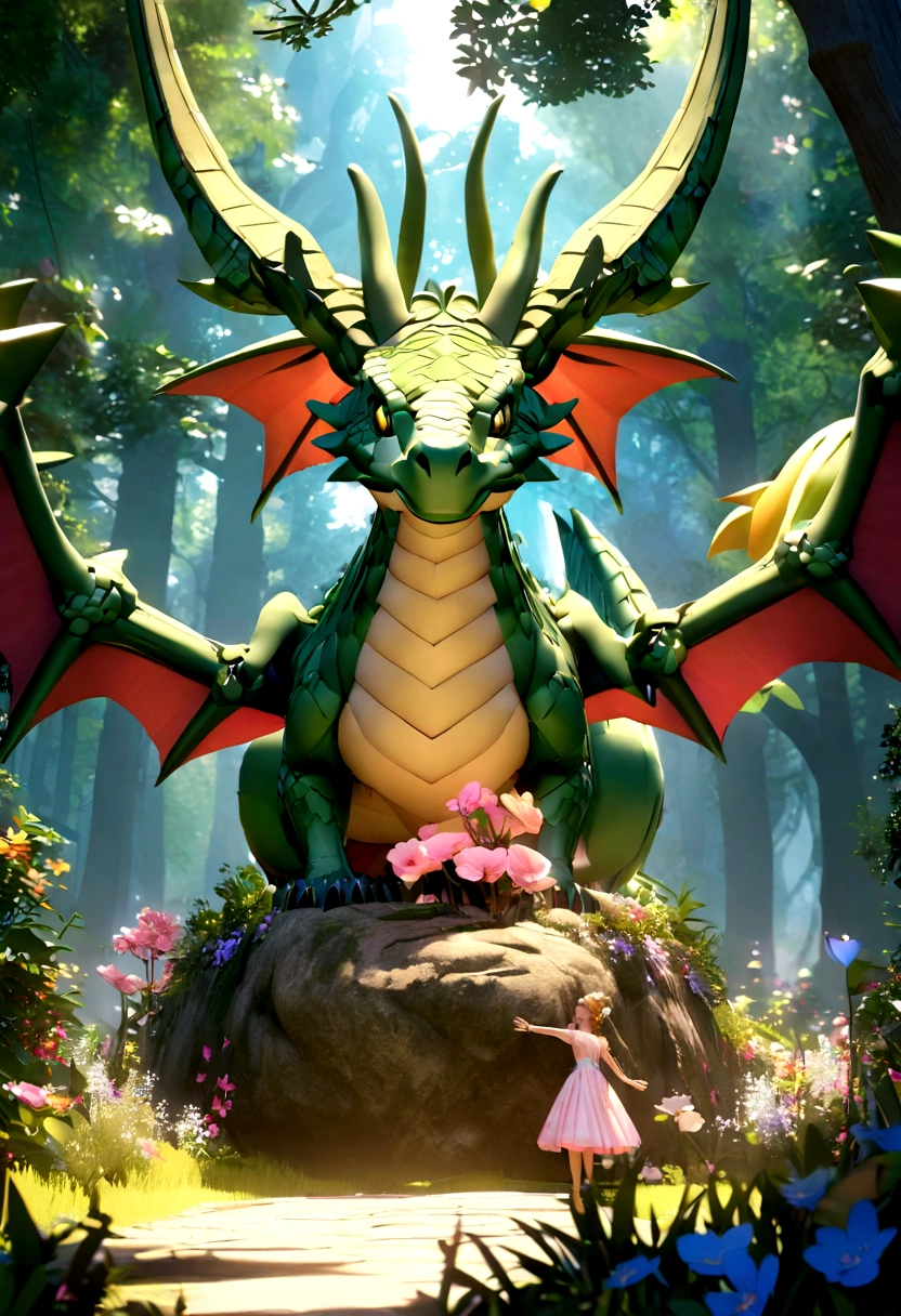 Create a Disney-style 3D dragon with your friends in an enchanted forest