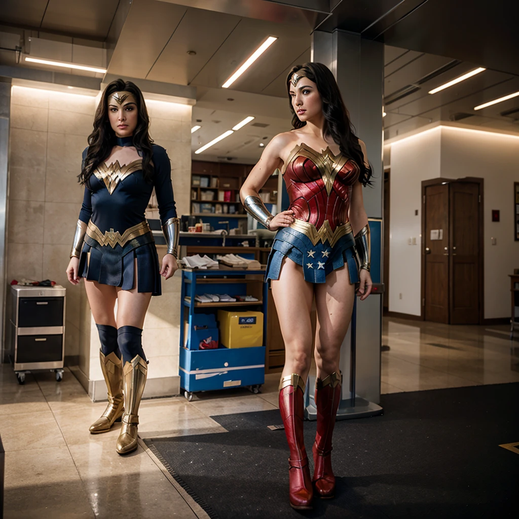 Wonder Woman, lingerie, naked. IN THE BACKGROUND A MUSEUM, hyper realistic, 4k,  Photography