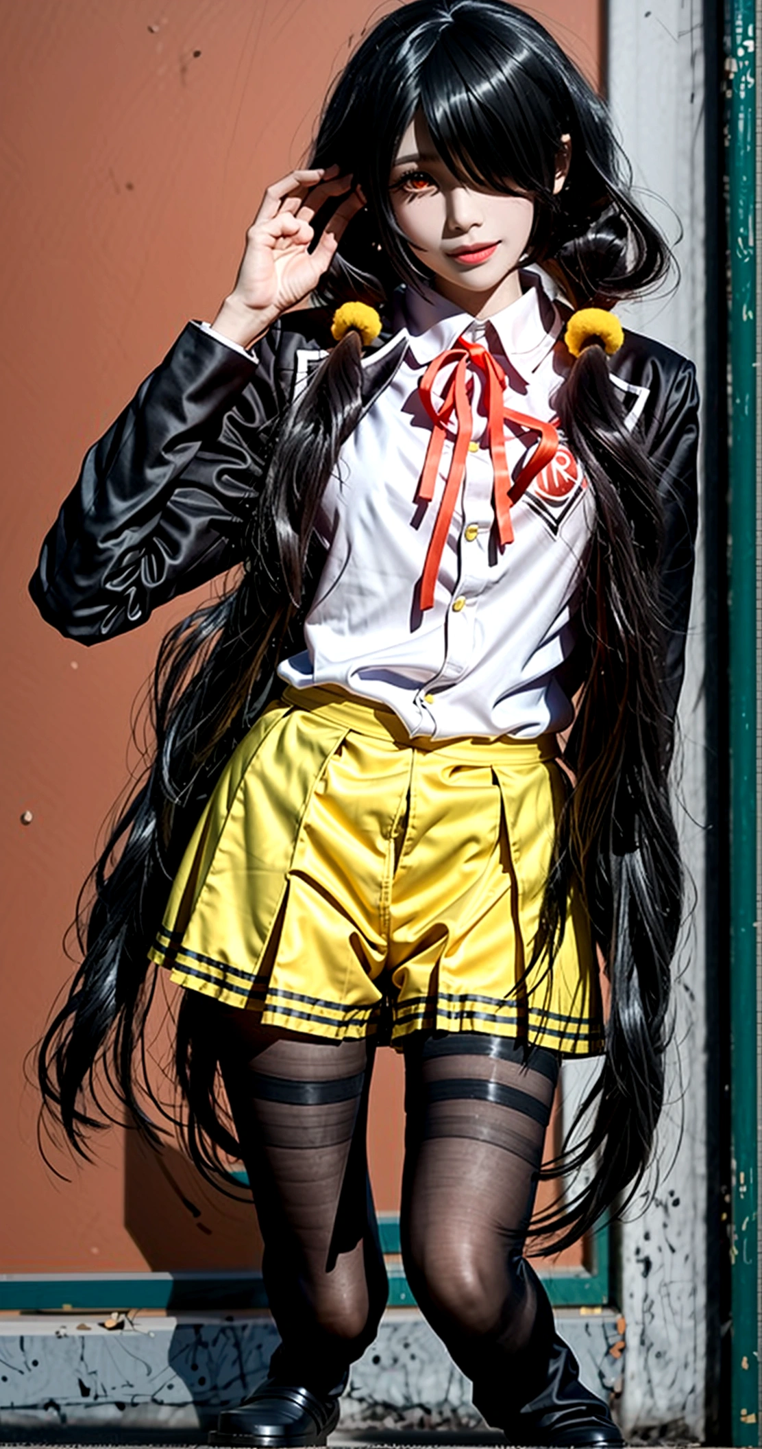 ultra-detailed,highly detailed,best quality,masterpiece,illustration,realistic, photo,photorealistic,
1girl, tokisaki kurumi,cosplay,hair over one eye, (right red eye, left yellow eye), looking at viewer, happy girl,low twintails, (hotpants) , hair rings, loafers,
Outdoors, walking, beach
