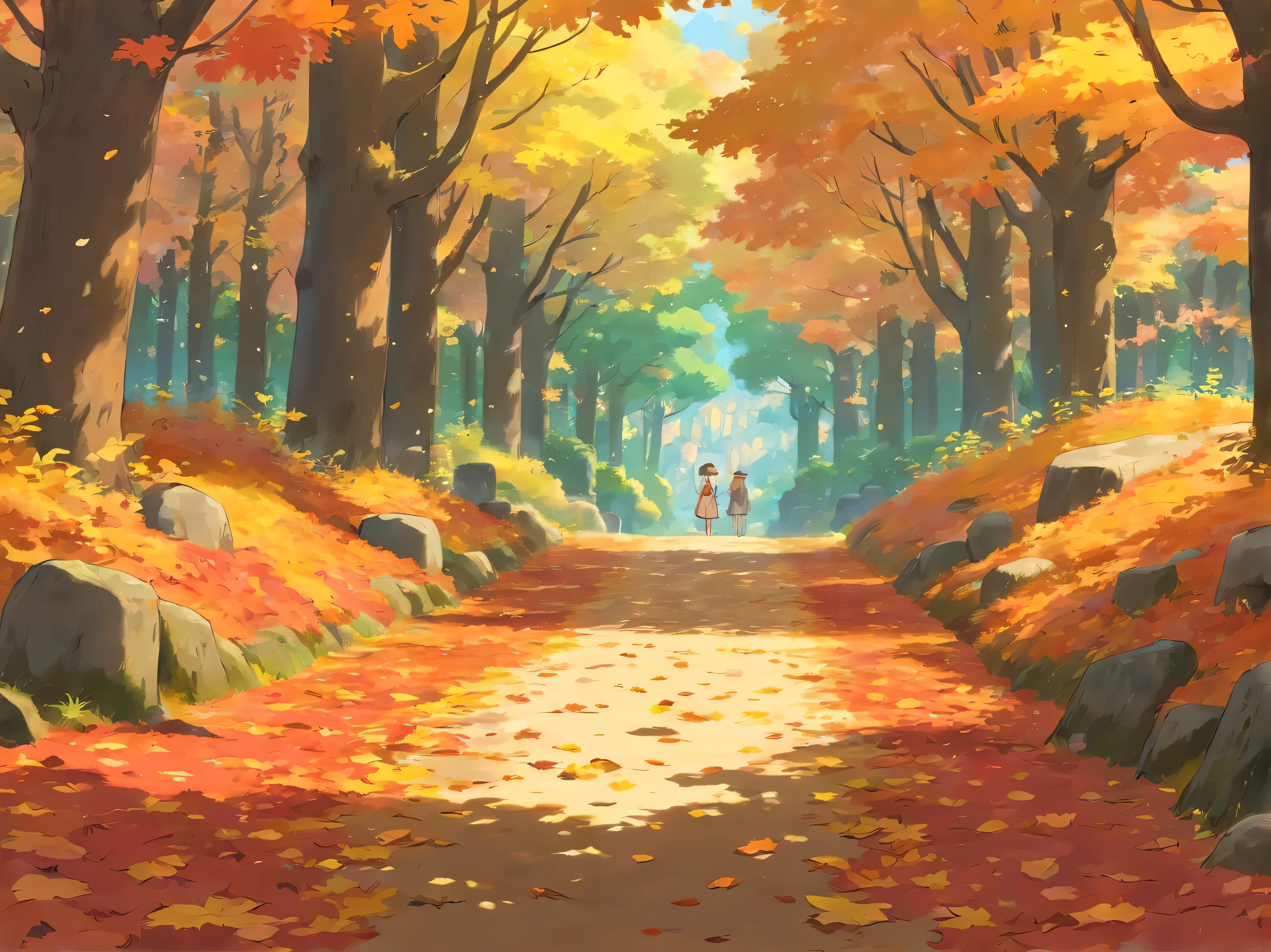 bottom of&#39;autumn,forest background, wooded background、Leaf carpet