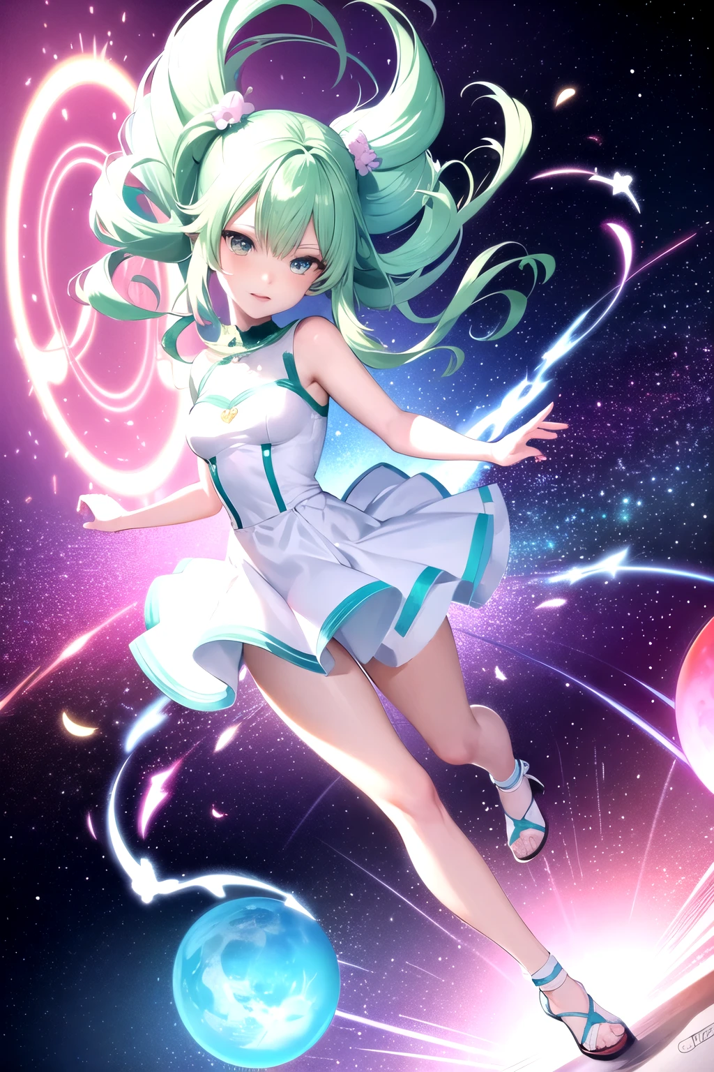 Anime girl with bright hair and a bright dress, Rossdros Pastel Bright, Rossdraws cartoon bright, anime style 4k, beautiful anime portrait, Artgerm colorful!!!, ! dream art embryo, beautiful anime girl, anime style digital art, anime art wallpaper 4k, anime art wallpaper 4k, digital anime art, extremely detailed art germ  