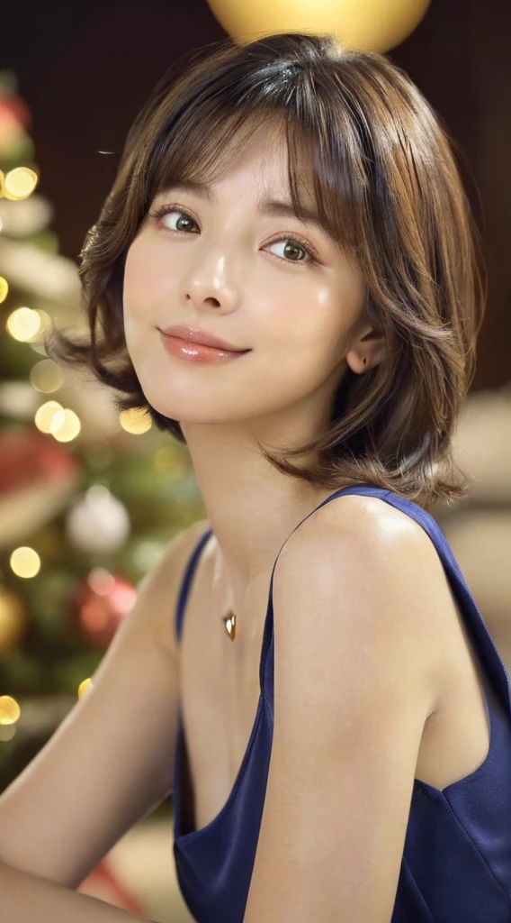 (Original Photography:1.2)、(Photorealistic:1.4)、(masterpiece:1.3)、(Top quality:1.4)、Like a dream、(Delicate eyes)、(Detailed facial features)、((Detailed clothing)、(Original Photography: 1.2)、(Photorealistic:1.4)、、(Top quality:1.4)、Like a dream、(Delicate eyes)、(Detailed facial features)、(Detailed clothing features)、Firming skin、(Slim girl)、(Slim girl)、1 girl、(whole body)、(solo)、Cute little、(Breasts exposed)、Bangs、Bangs、Straight Hair、Pale black eyes、Crystal Pendant、(Top quality、8K、32k、masterpiece、nffsw:1.2)、Cute pictures of Japanese women、 solo、Girl 1、(Large Breasts)、(Tall lady)、(abdomen)、(s Lip closed、Only a very beautiful woman can have firm double eyelids、Very extremely beautiful、Look directly into the camera、Golden ratio face、Golden ratio body、Perfect body、Face perfect、Perfect breasts、Look directly into the camera、 chest close、Very beautiful breasts、Coquettish smile、Very happy smile、big eyes、 Bright spots in the eyes、Clear double eyelids、eyelash、Long Neck、Beautiful short hair、Dark-haired、Bangs、厚Bangs、干净的Bangs、The clean clavicle is crystal clear and the charm overwhelms everything、 Stunning natural light、Age 19、Firming skin、(Slim girl)、(Slim girl)、(1 girl)、(solo)、Cute little、(Breasts exposed)、Bangs、Bangs、Straight Hair、Pale black eyes、Crystal Pendant、Cute pictures of Japanese women、solo、A girl、(big eyes)、(Tall lady)、Beautiful posture、(((sleeveless、Santa Claus Costume、Santa Claus has、so cute、Attractive woman))) ((Big Christmas tree in the background)) ((The background is a bustling city center on Christmas night)) ((Christmas light ball bokeh))