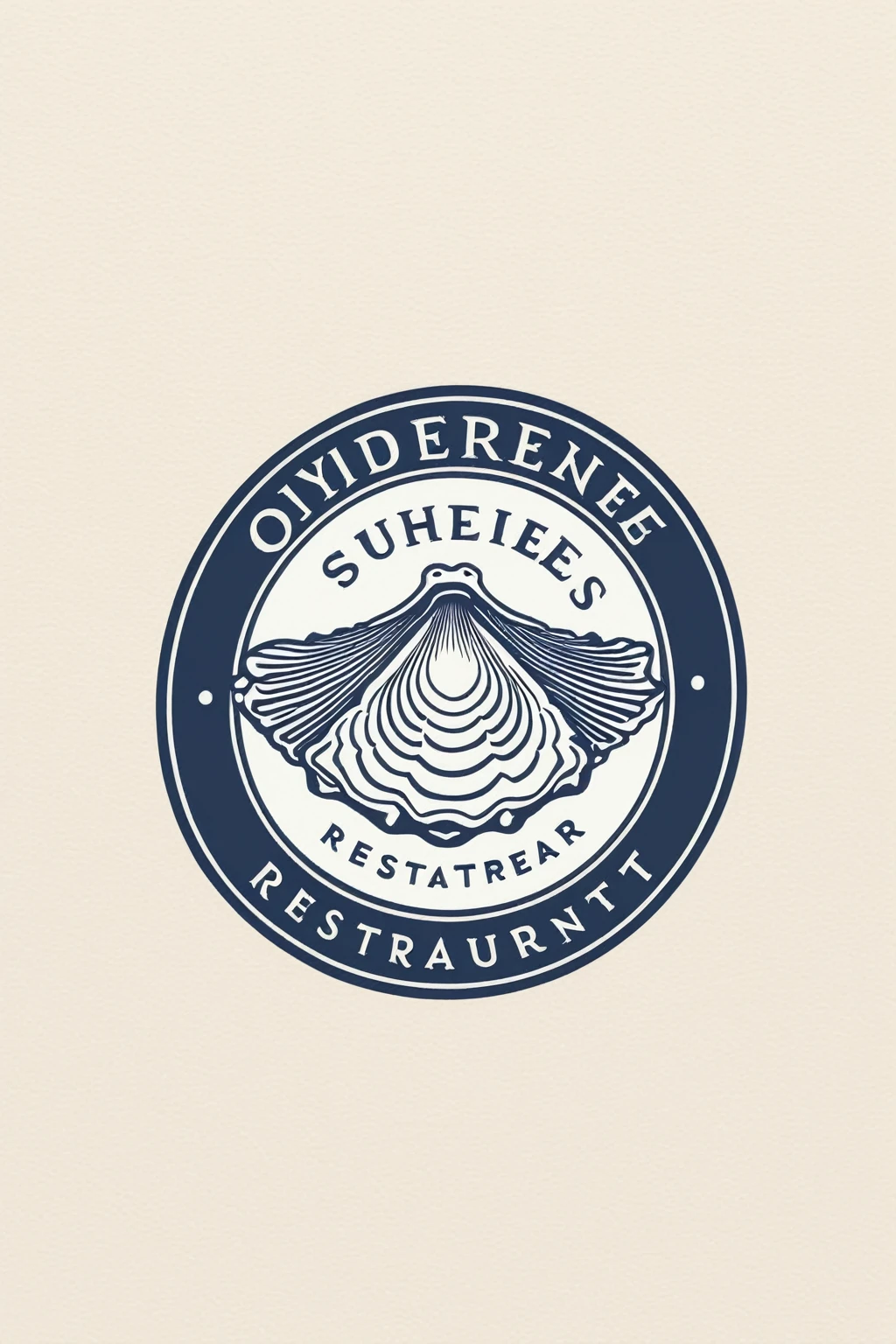oyster restaurant logo, the logo represents an oyster, simple logo with 3 color palette , nice color combination, the logo is classic simple and chic, the logo can be easily printed on caps or polo shirts. the logo inspires confidence and makes you want to taste oysters,