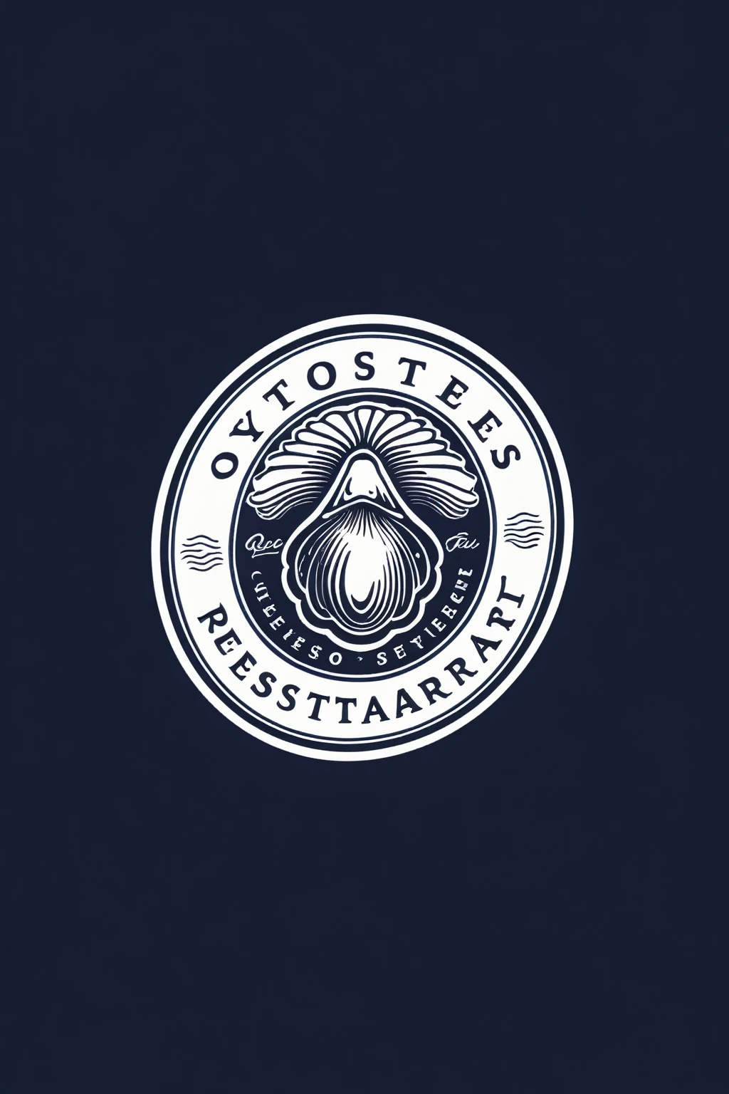 oyster restaurant logo, the logo represents an oyster, simple logo with 3 color palette , nice color combination, the logo is classic simple and chic, the logo can be easily printed on caps or polo shirts. the logo inspires confidence and makes you want to taste oysters,