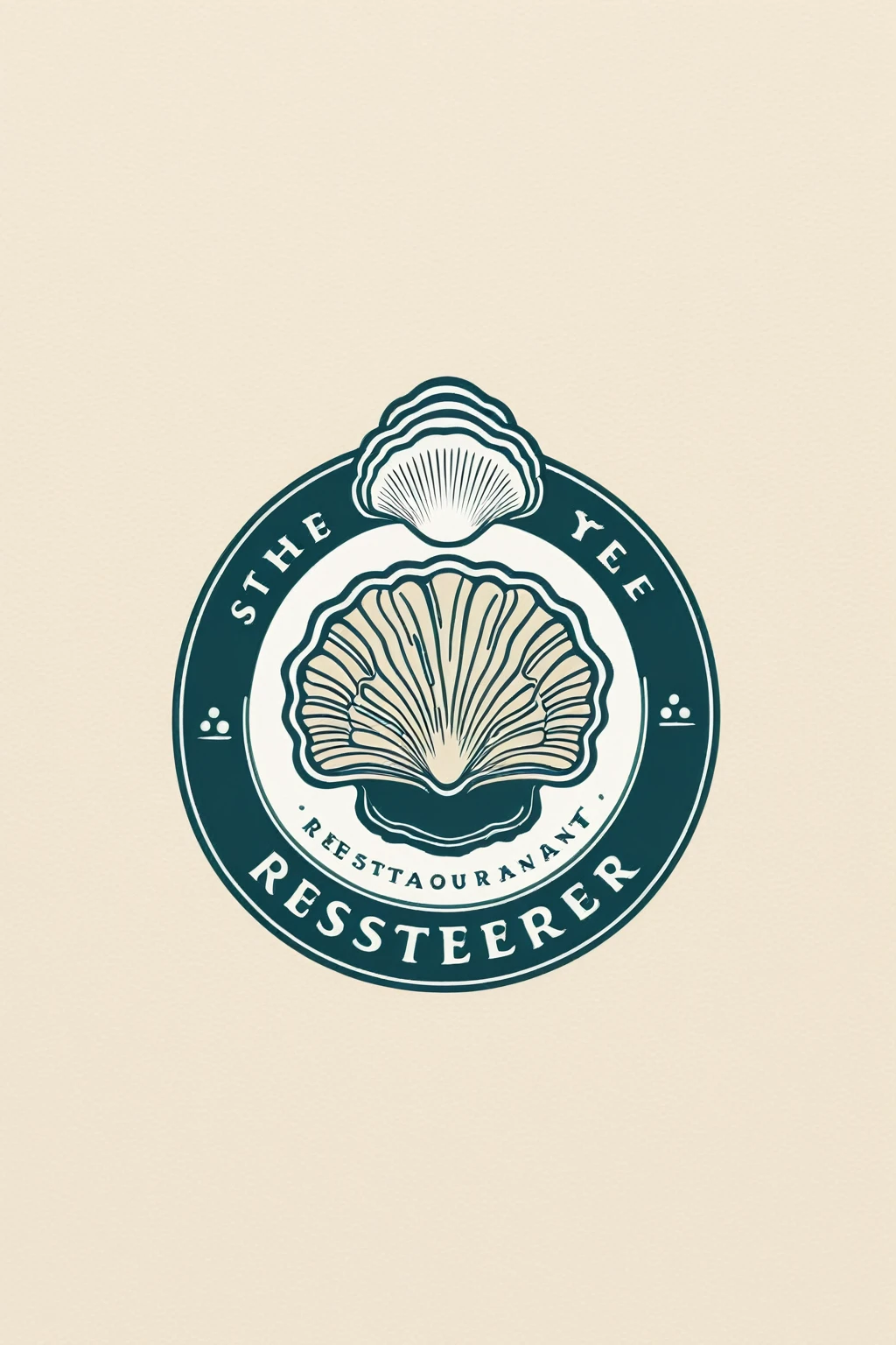 oyster restaurant logo, the logo represents an oyster, simple logo with 3 color palette , nice color combination, the logo is classic simple and chic, the logo can be easily printed on caps or polo shirts. the logo inspires confidence and makes you want to taste oysters,