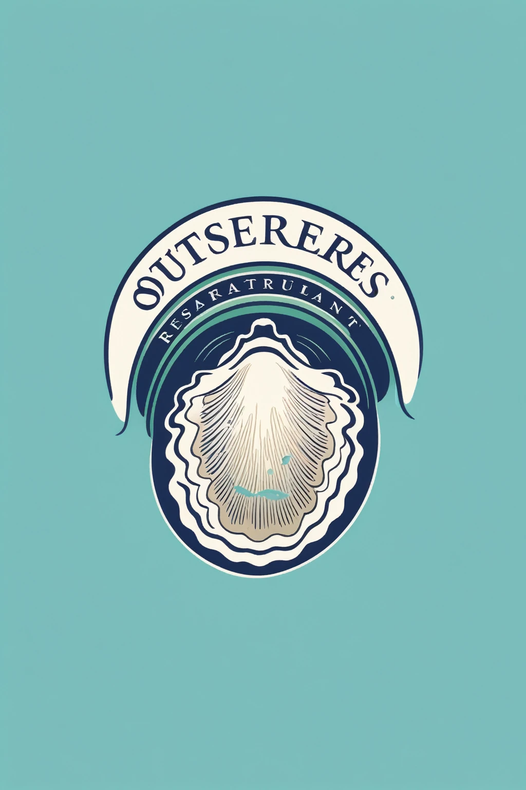 oyster restaurant logo, the logo represents an oyster, simple logo with 3 color palette , nice color combination, the logo is classic simple and chic, the logo can be easily printed on caps or polo shirts. the logo inspires confidence and makes you want to taste oysters,