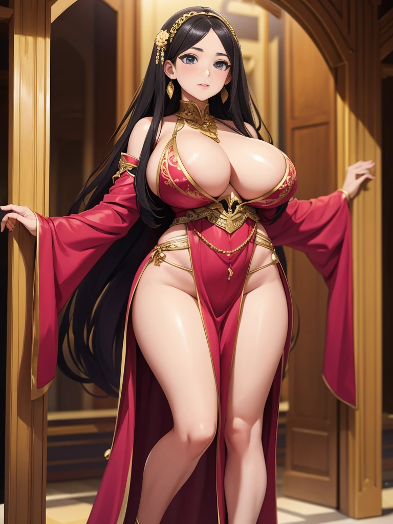 girl, With big breasts, with exotic clothes
