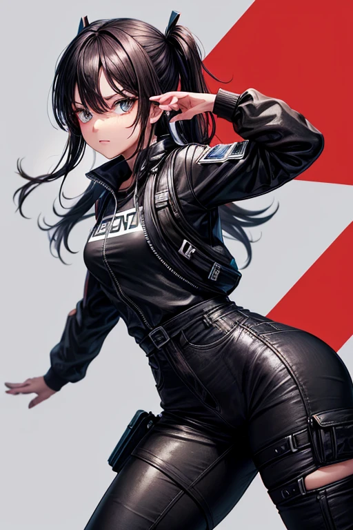 character pubg raven brown eyes background lambo black color bendy all over body one side of hair white the other black багато одягу тіло в бентах фон епічний