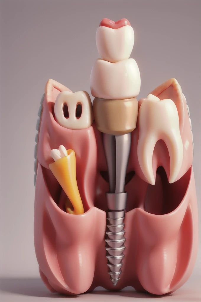 create a tooth and a 3d dental implant
