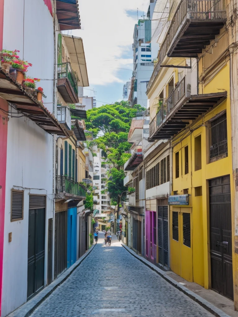 View of a street in the city of Sao Paulo in Brazil. 8K, vibrant colors