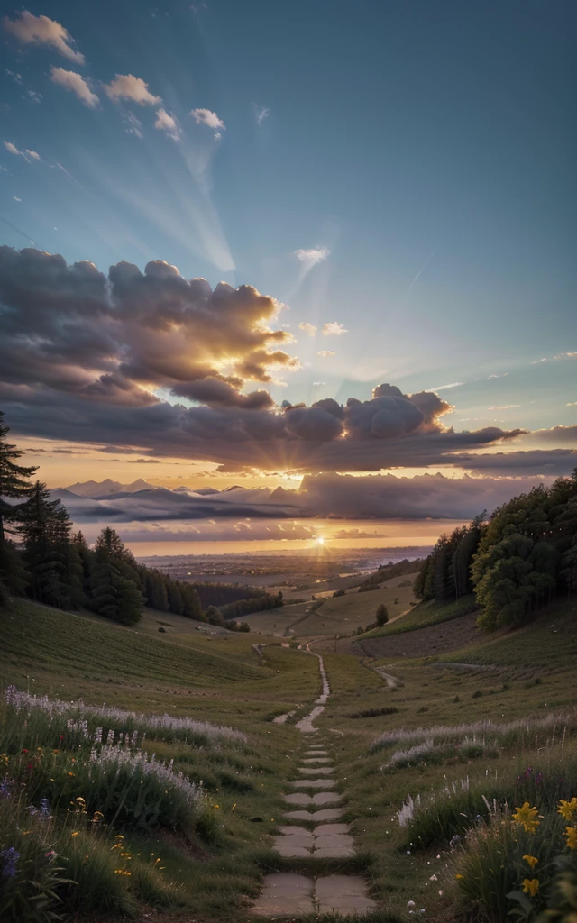 photorealistic landscape, natural landscape, naturey, Beleza Da naturey, Golden Sunset, Sky, Sky Power, Detailed Realistic Sunset, Cedars, Cedar, God's City, Heavens Realm, mountainscape, rivers of water, Sunset realism, Árvores naturey, Alone Men, man on his back, Man's Back, panorama, Alpha Male, Path to Heaven, heavenly, Detailed Realistic Image 8K, 16K Photorealistic Contrast, 8K Photorealistic Sharpness, 4K Photorealistic Cores, 16K Photorealistic Shadows, 8K Photorealistic Textures, 16K Photorealistic Texture, 4K Photorealistic Light, 4K PhotoRealism, FullHD 4K Detailed Contrast, detailed sharpness FullHD 8K, detailed sharpness FullHD 4K, detailed sharpness, 2K Detailed Colors, lifelike colors, FullHD Detailed Shadows, 4K Detailed Textures, detailed texture, padoru, Natural Beauty, chic