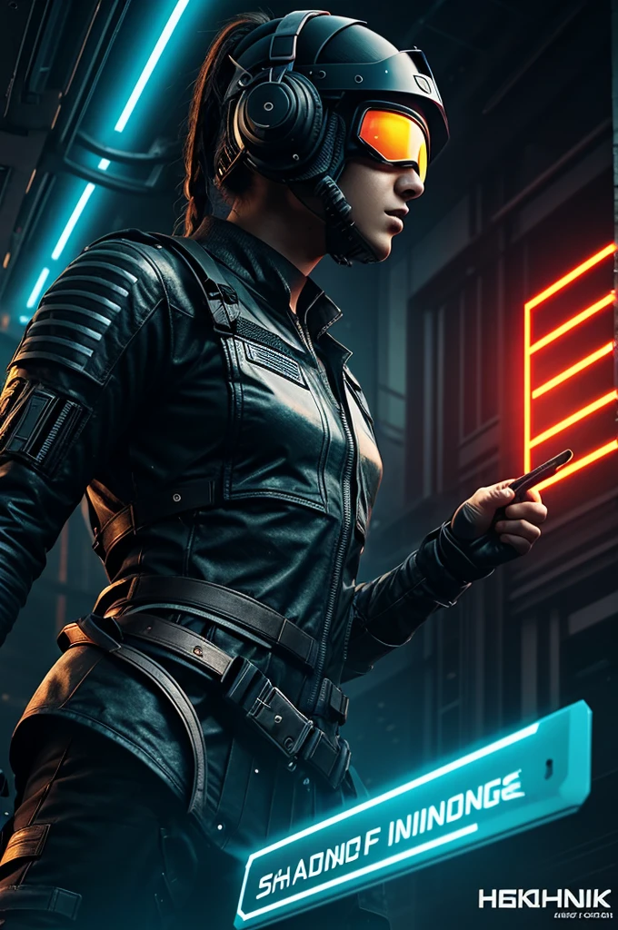Generate a vertical flyer with the central word " WAR SOUND 2 " with a cyberpunk background highlighting glow lines in the design