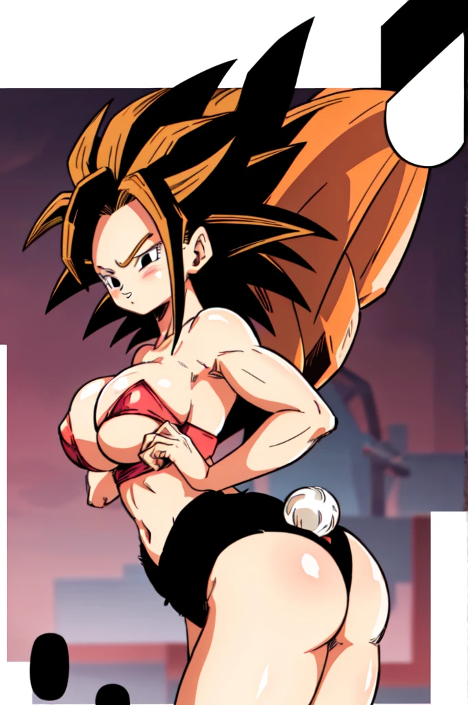 ultra detailed, masterpiece, best quality, solo, soft smile, light smile, Caulifla, Dragon Ball,
1girl, black eyes, black hair, long hair, sexy bunny costume, playboy, big breast, big ass, neck red moño, confused face expresion, sin imperfecciones, dibujo perfecto,