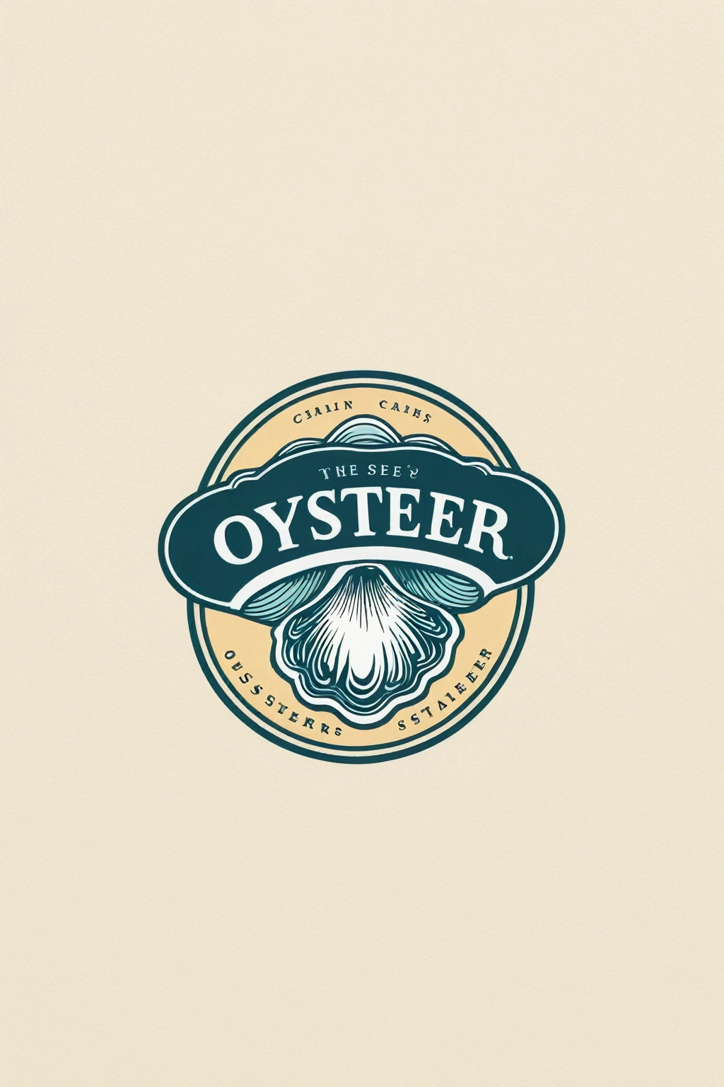 oyster restaurant logo, the logo represents an oyster, simple logo with 3 color palette , nice color combination, the logo is classic simple and chic, the logo can be easily printed on caps or polo shirts. the logo inspires confidence and makes you want to taste oysters,