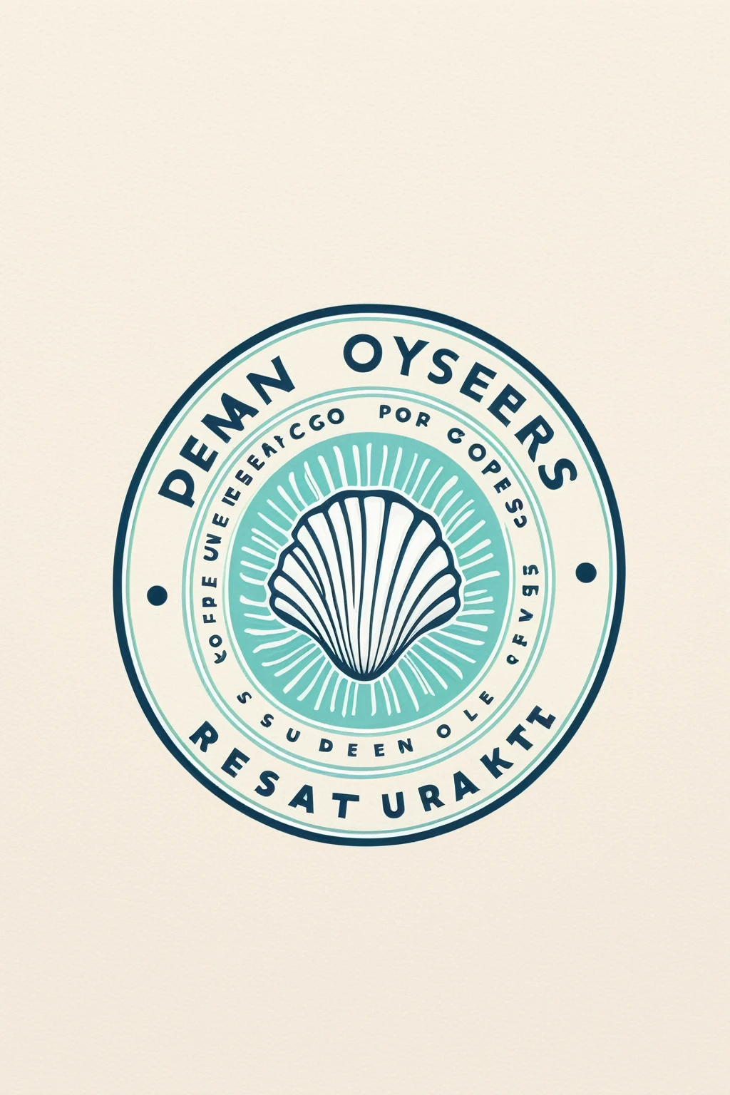 oyster restaurant logo, the logo represents an oyster, simple logo with 3 color palette , nice color combination, the logo is classic simple and chic, the logo can be easily printed on caps or polo shirts. the logo inspires confidence and makes you want to taste oysters,