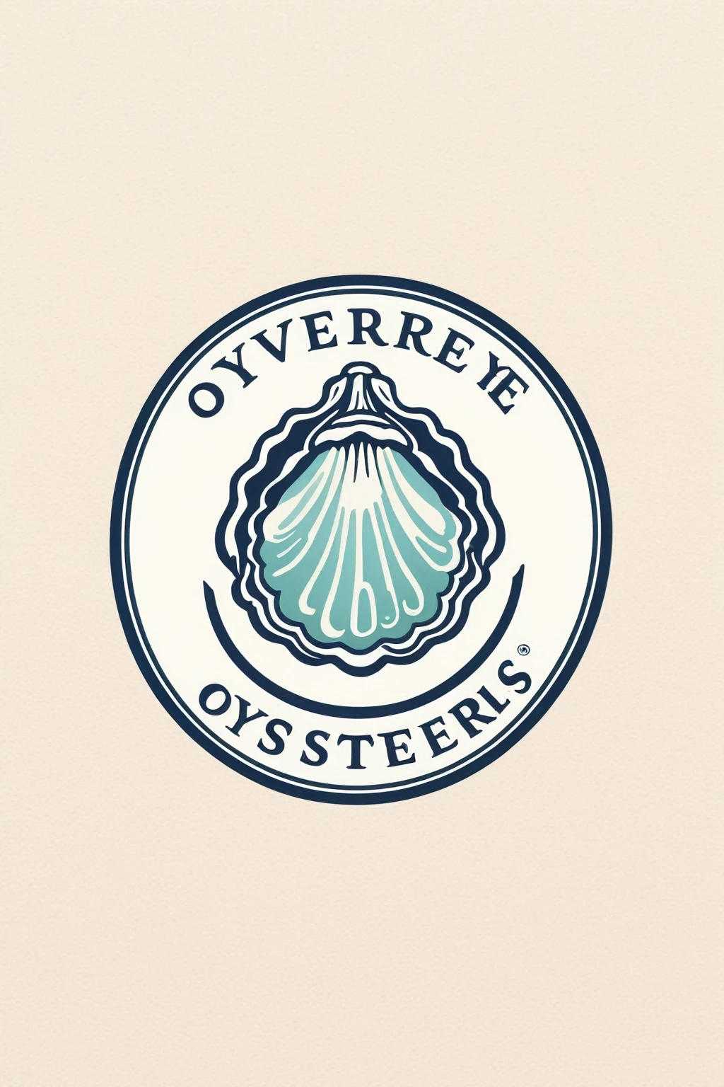 oyster restaurant logo, the logo represents an oyster, simple logo with 3 color palette , nice color combination, the logo is classic simple and chic, the logo can be easily printed on caps or polo shirts. the logo inspires confidence and makes you want to taste oysters,
