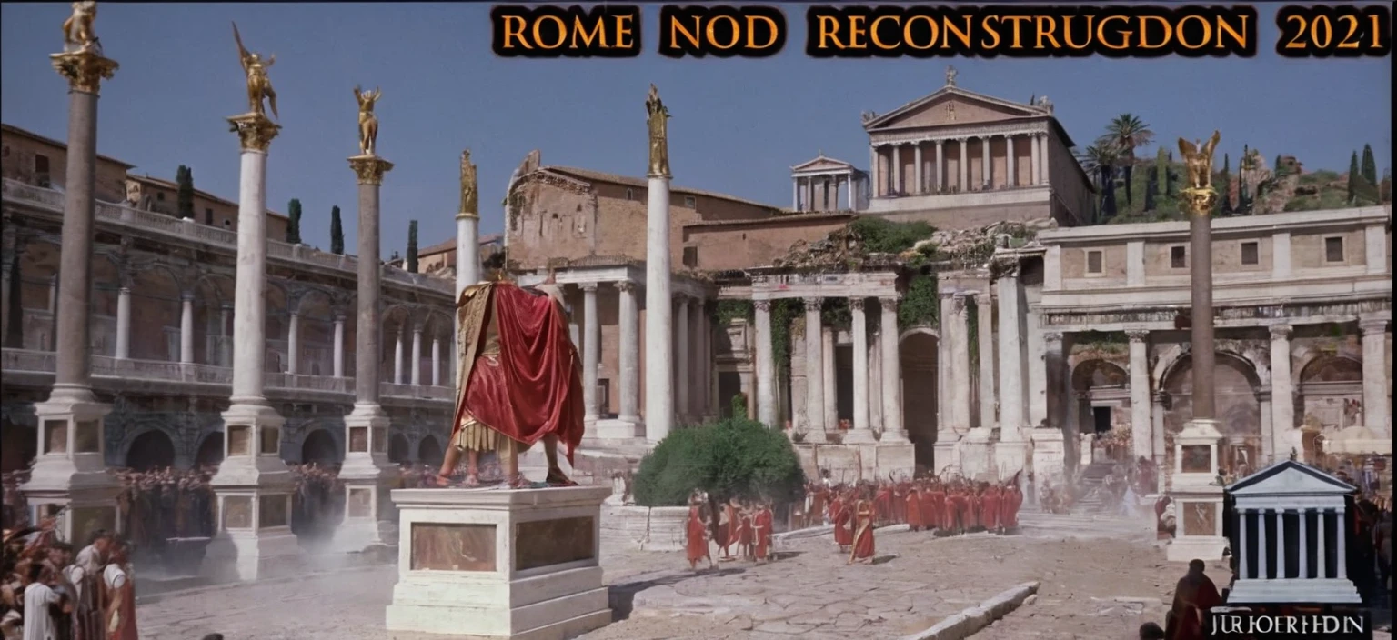 arafed crowd of people in red outfits in front of a building, the fall of rome, fall of rome, ancient rome, roman city, roman festival backdrop, julius caesar, caesar victorious, roman empire, market in ancient rome, palatial scene, ben hur, ancient roman style, inspired by Caesar van Everdingen, opening scene, ancient roman setting