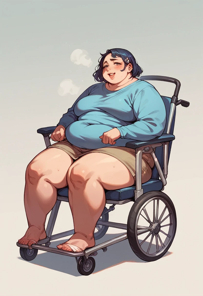 Obese woman in wheelchair