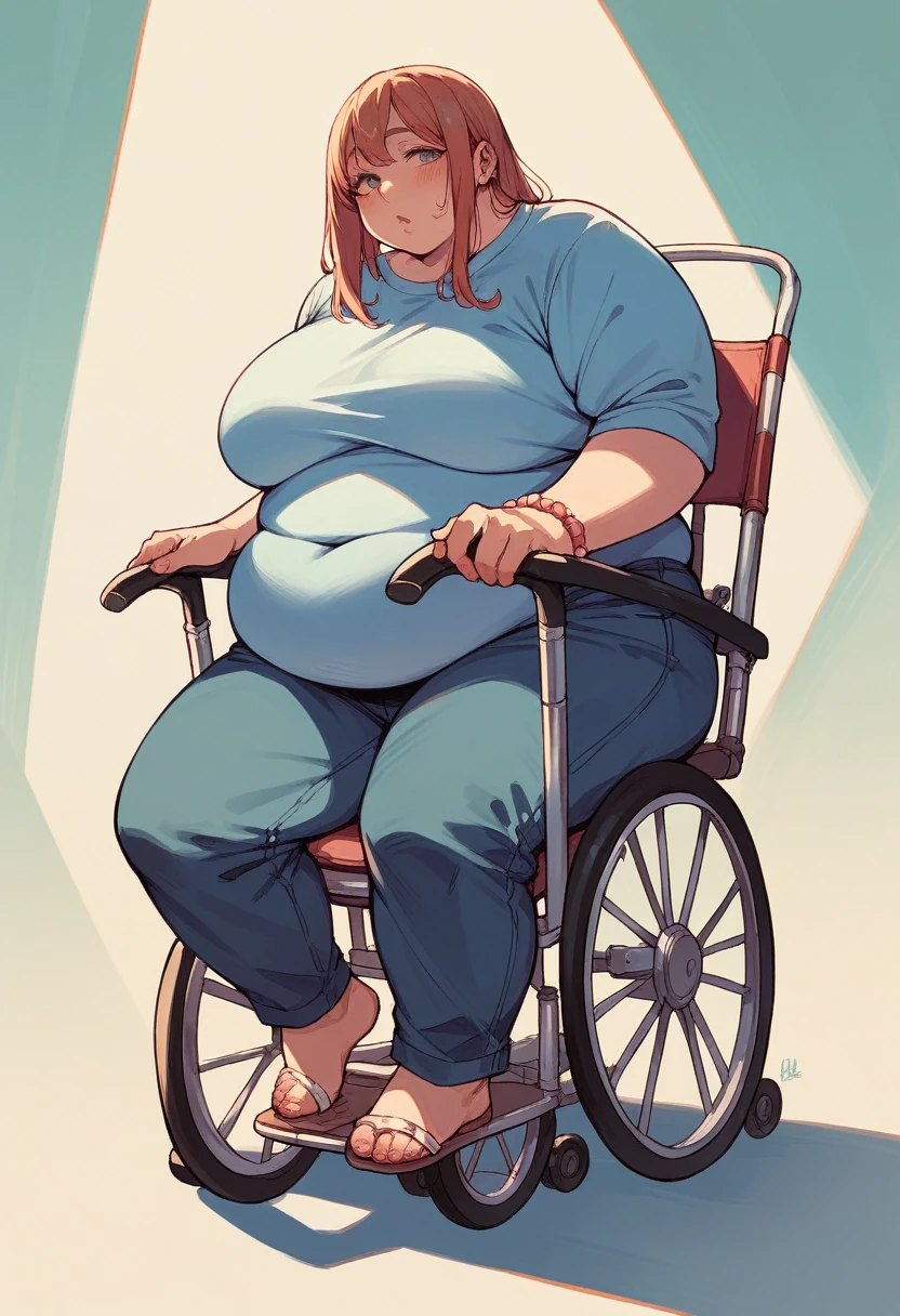 Obese woman in wheelchair