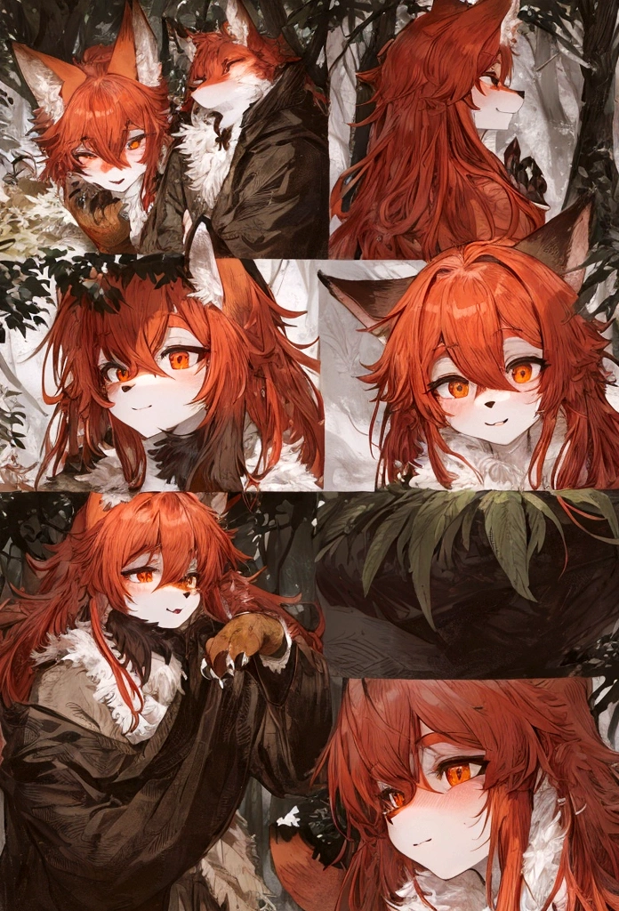 In a mysterious forest, a red fox cruises gracefully, his fur shimmers, and his eyes reveal wisdom and mystery. It is best to depict a side border facing the line of sight, and he loves artistic style and infectious images. very detailed hands, very detailed hands, very detailed eyes