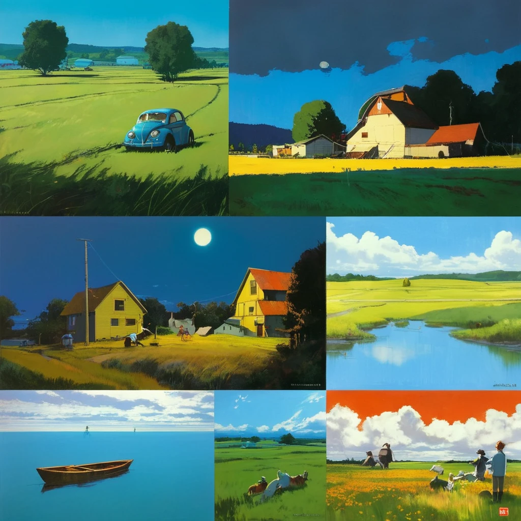 Record Cover Aphex Twin, The background color becomes softer, "Ambient Works Collection Vol... 4", acrylic painting, Trending on Pixiv Fanbox, Palette knife and brush, Makoto Shinkai's Style Jamie Wyeth James Gilliard Edward Hopper Greg Ratkowski Studio Ghibli Genshin Impact