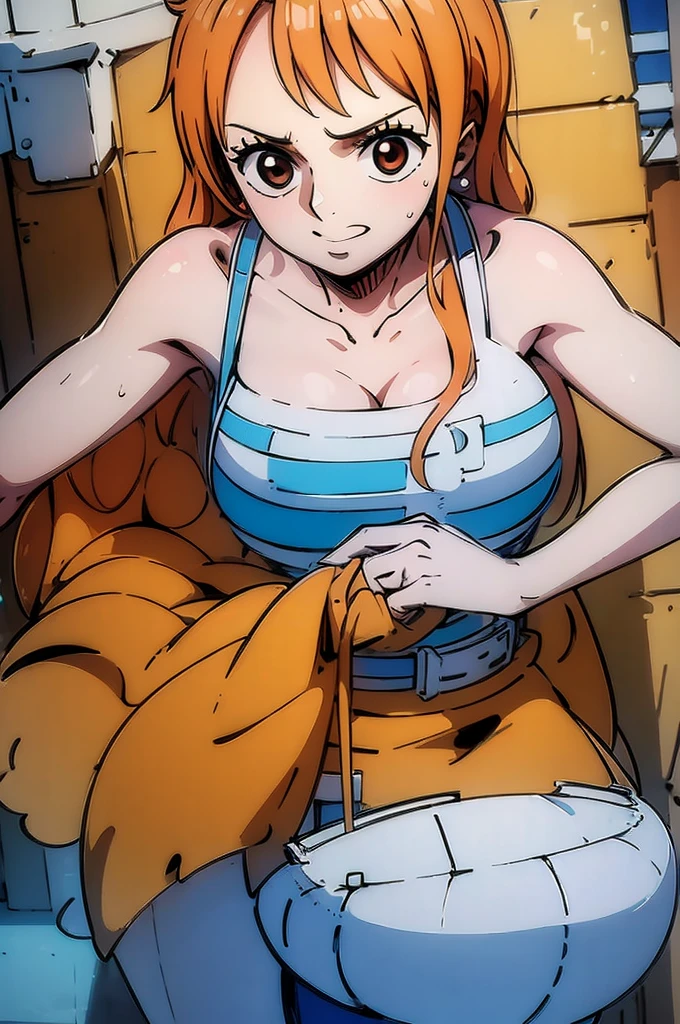 Gros plan d’un dessin animé d’une femme en bikini, nous from one piece, nous one piece, nous, Asuka suit under clothes!, beautiful portrait of nous, commission pour la haute résolution, câbles sur son corps, cel shader anime, je ferai aussi des fanarts, animation adulte ombragée par cellule, cel shader!!!, Anya de la famille Spy X, Asuka en position allongée sans sans son bikini 