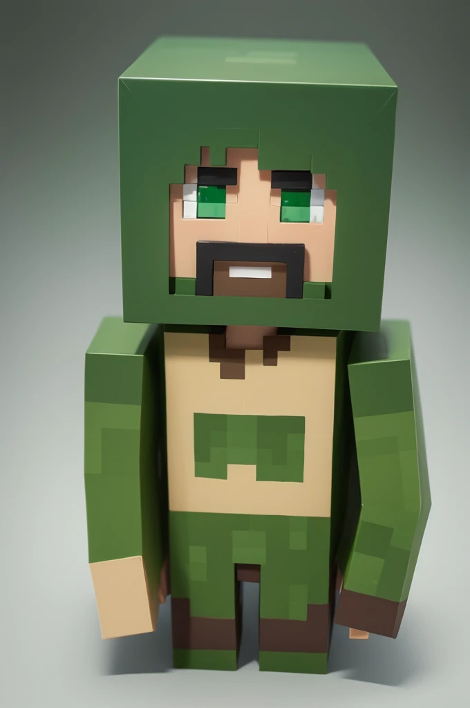 Crie uma cartonn  masculina minecraft na cor verde