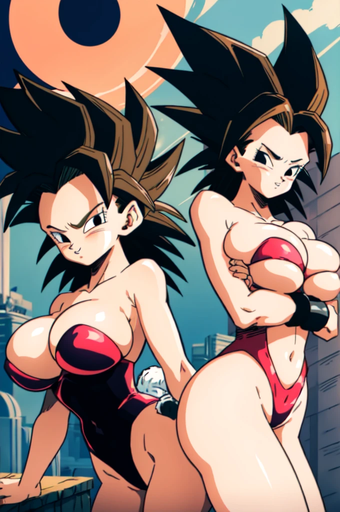 ultra detailed, masterpiece, best quality, solo, soft smile, light smile, Caulifla, Dragon Ball,
1girl, black eyes, black hair, long hair, sexy bunny costume, playboy, big breast, big ass, neck red moño, confused face expresion, sin imperfecciones, dibujo perfecto,