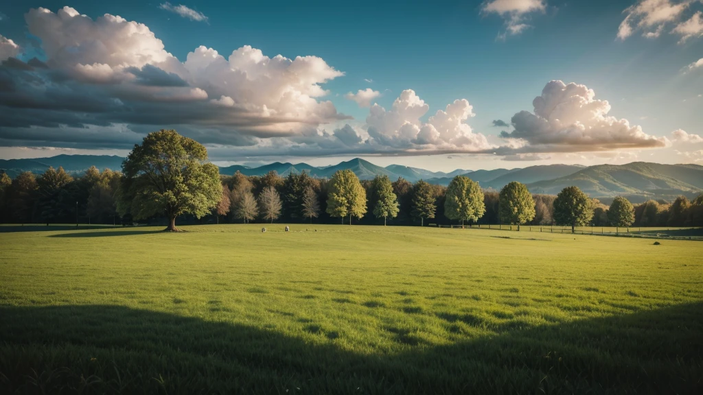 landscapes Christ green field 