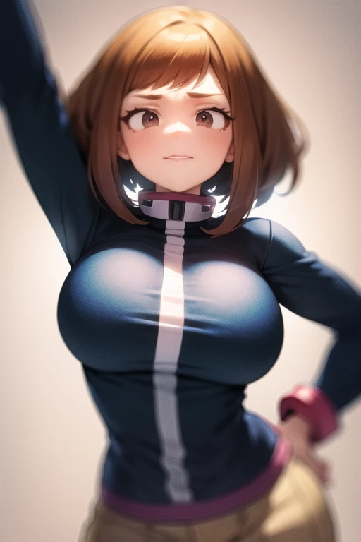 ochako uraraka big breast white background