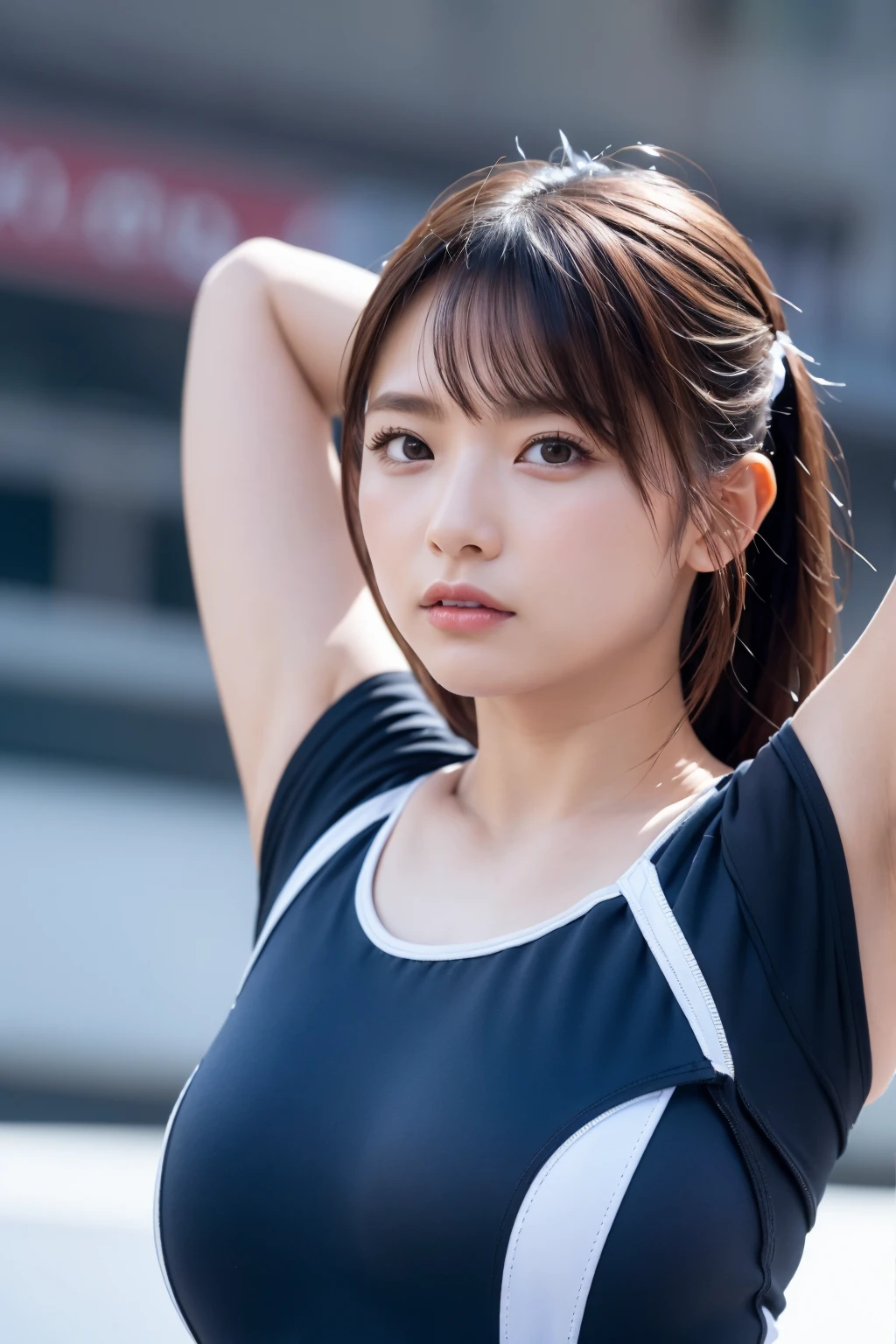 (8K, RAW Photos,Highest quality, High resolution:1.1), (Ultra-realistic:1.4),(Realistic, Realistic:1.3),The Beauty of Japan、((Upper Body:1.3))、Gymnastics Team - Flexible Leotards and Grips