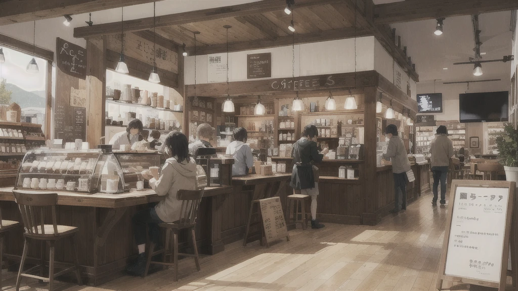 cafe、coffee、Inside the store、Zoom into the cup