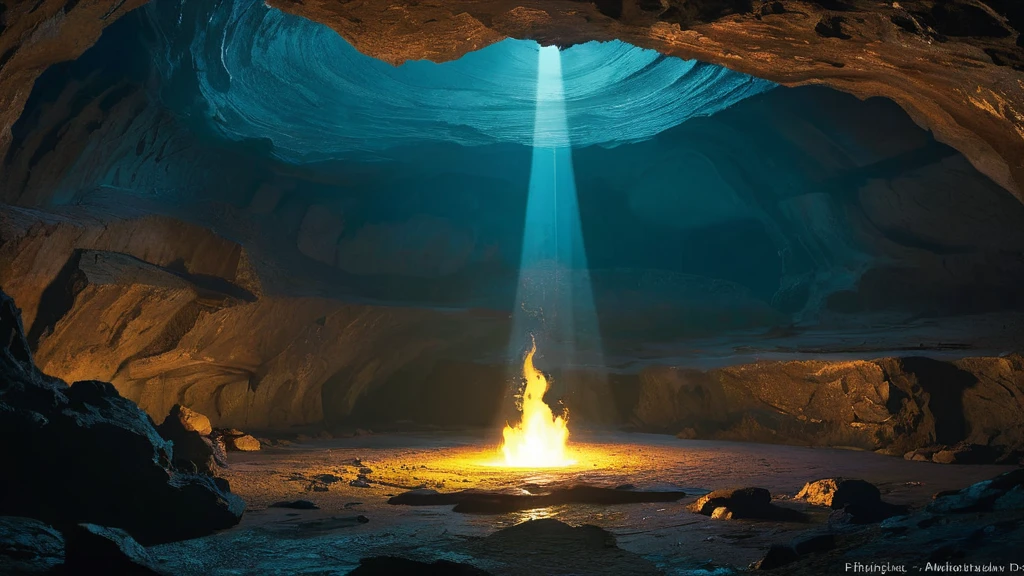 Create an image of a desolate cave where an unclothed body lies, surrounded by the cold and damp darkness. The cave is dimly lit by a flickering torch mounted on the rocky wall, casting long shadows that dance across the rough, uneven floor. Stalactites and stalagmites frame the scene, emphasizing the ancient and secluded nature of the cave.

The body, sprawled on the ground with limbs twisted unnaturally, appears pale and lifeless against the muted hues of the cave's interior. The skin is pallid, highlighting the stark contrast between flesh and the rugged texture of the stone surroundings. Drops of moisture trickle down from the cave ceiling, adding to the somber and melancholic ambiance of the scene.

This image prompts viewers to ponder the unsettling discovery of the unclothed body in such a remote and inhospitable environment, inviting speculation about the circumstances leading to this mysterious and haunting tableau.