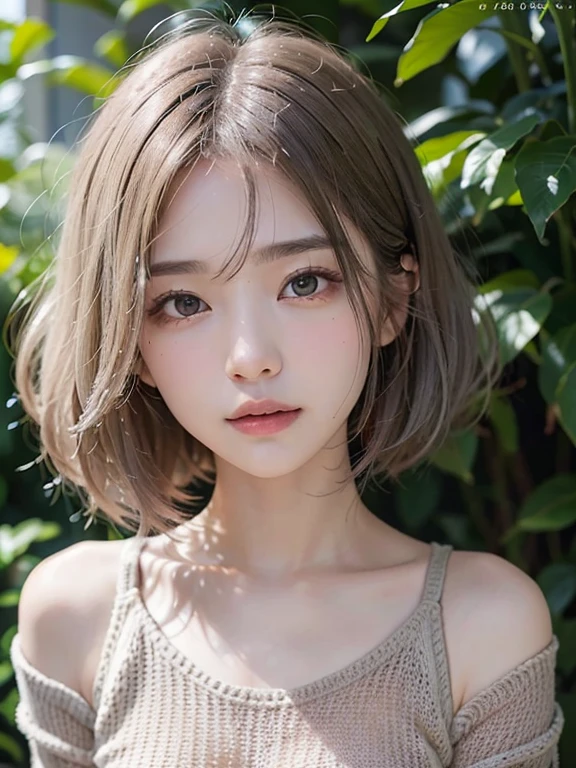 (Bright and very beautiful silver hair、Bob cut silver hair:1.2),(Wear a knitted sweater:1.2),1 Girl,Japanese,21 years old,(Small breasts:1.3),(Highest quality,masterpiece:1.3,Ultra-high resolution,),(Very detailedな,Caustics),(Photorealistic:1.4,RAW shooting,)Ultra-Realistic Capture,Very detailed,High resolution 16K human skin closeup。 Natural skin texture、,Pores、、It must be detailed enough to be easily identifiable。 Skin tone is even and healthy looking。 Use natural light and color, Sad expression, Looking at the camera, Perfect dynamic composition, Outdoor