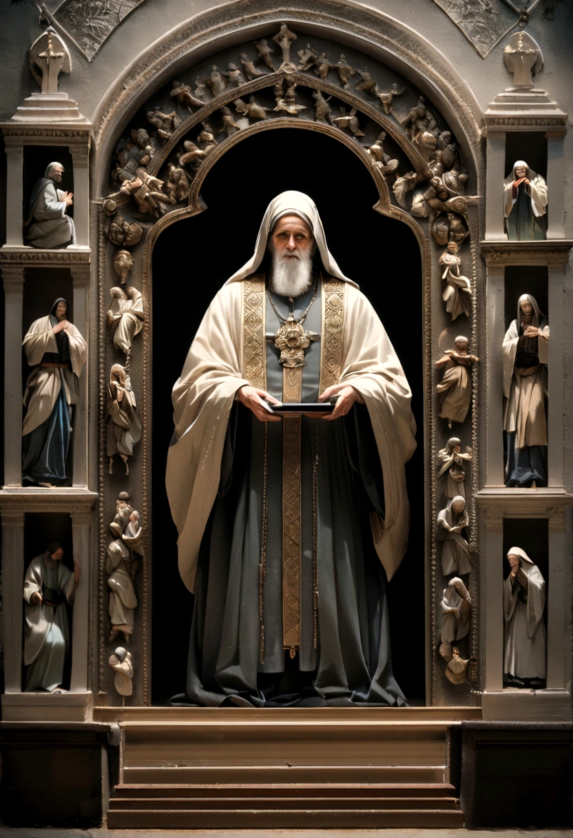 The apostle Paul looked at the screen, Long clothes, religion, Ultra photo realsisim uma noite linda com anjos de deus