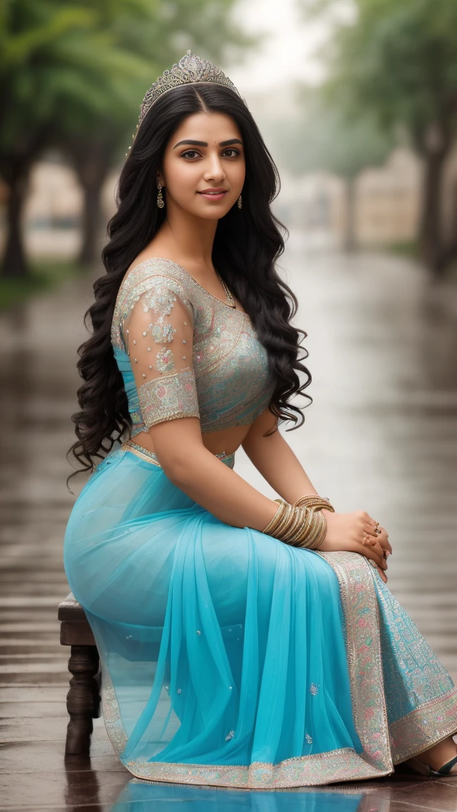 (masterpiece)((disheveled hair:1.2),( beautiful detailed eyes:1.1), Indian girl (wearing casual t_shirt ,street background, Bokeh, medium round breast , side pose looking at viewer,long hair , hair bun,wet clothes, rainy season,heavy rain shower , enjoying rain, happy, big cheeks ,Outdoor image of 21yo in school school photo in school masterpiece, (photorealistic:1.7), best quality, beautiful lighting, Eleanor Latino Woman 20yo Old Big Breasts Plus Size Model random colour beautiful eyes extremely high Bun long extreme curly hair Lifts wearing Indian flowers ethnic elegance princess saree salwar kameez. Flowers on hair (Persian princess)),off shoulder ,bra, Indian attire ,ultra realistic skin Best quality, masterpiece, Beautiful, young indian woman, teacher, college, looking straight at viewer, wearing elegant dark full sleeve top and long skirt, college classroom, sitting on chair, professionalism, age, detailed face, detailed body, symmetric face, cute face, dynamic pose, perfect anatomy, holding books with hands, photorealistic, curvy body, braid hair, 8k, ultra realistic, blackboard background, ambient occlusion(((Stunningly Beautiful persian Princesss ))), elegant blue black updo hair, sweet smile, Beautiful bride posing under a fairy tale arch of exotic magical flowers, looking back,elaborate scene style, crystal glass lattice, glitter, transparent embroidered lace, realistic style, 8k,exposure blend, medium shot, bokeh, (hdr:1.4), (cinematic), ( dark tones:1.3), (hyperdetailed:1.2),Realism,1 girl,girl wearing indian saree(dressed in transparent saree)(wearing glitter graphics jewelry)big ,Sexy medium Breast,nipple,bright light ,long_hair, Bokeh ,nsfw , indian ,tree branch, colourfull ,undersized bra,princess dress,lehenga choli((transparent dress))