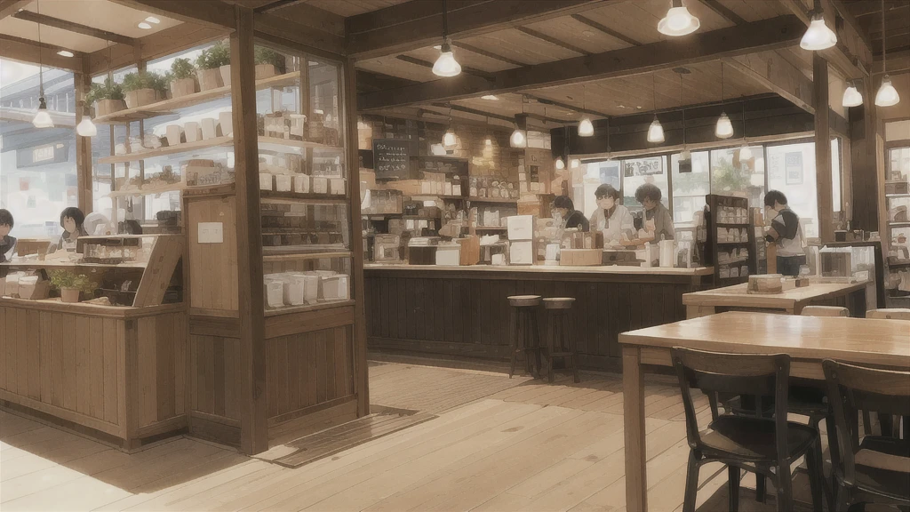 cafe、coffee、Inside the store、机の上にcoffeeカップ