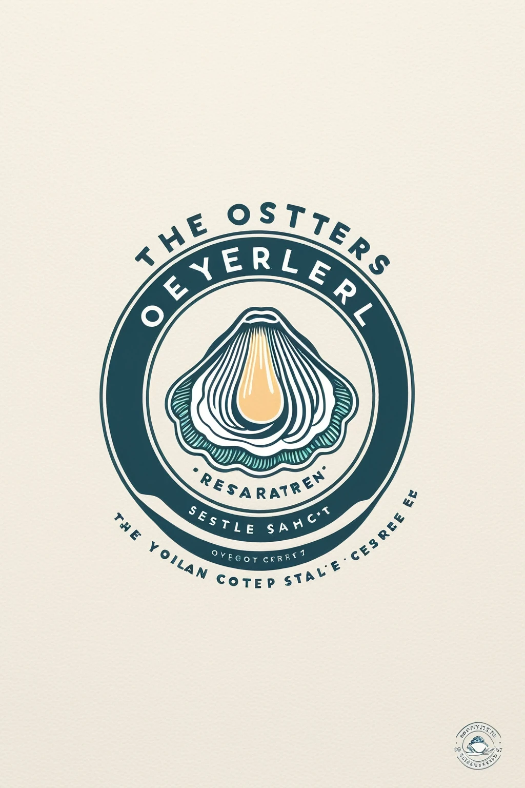 oyster restaurant logo, the logo represents an oyster, simple logo with 3 color palette , nice color combination, the logo is classic simple and chic, the logo can be easily printed on caps or polo shirts. the logo inspires confidence and makes you want to taste oysters,