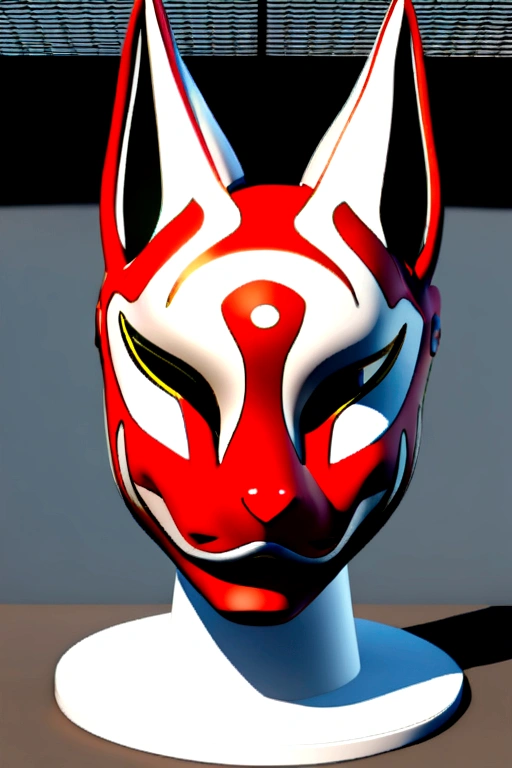 3d kitsune mask