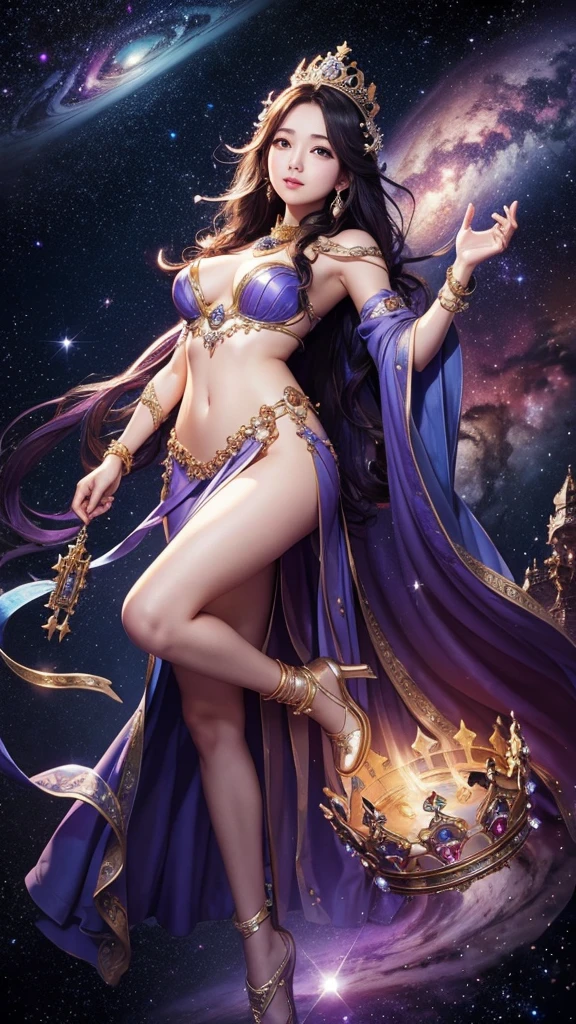high resolution、goddess、gorgeous、Looking forward、crown、universe、Shining stars and nebulae、