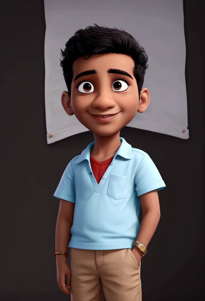Ravi from the front in cartoon