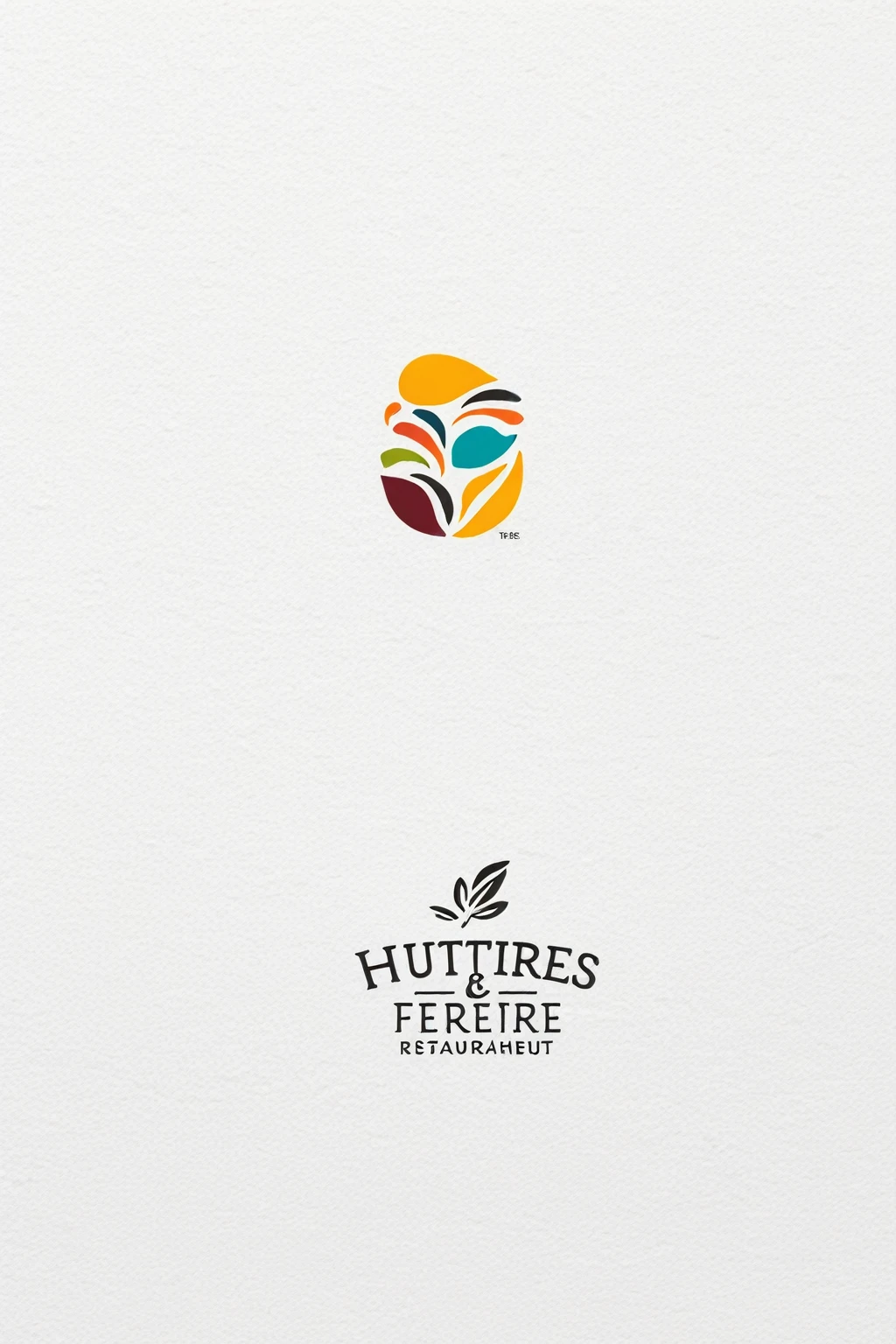 Logo "Huîtres Errere" (écrire exactement lettre par lettre HUITRES ERRERE) . logo de restaurant , le logo simple avec palette de 3 Couleurs , sur le logo est écrite exactement : Huîtres Errere. belle combinaison de couleurs, le logo est classique simple et chic, le logo peut s'imprimer facilement sur des caquettes ou polos. le logo inspire confiance et donne envie de deguster des huitres.