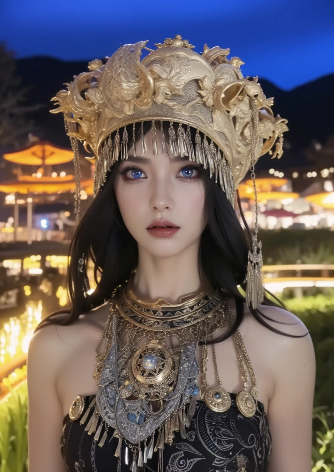 Detailed image quality，Pandora the Witch，wing, Succubus主题，堕落Angel，Excellent，scary，Secret Terror，Tentacles，With eyes，Uncanny Valley Effect，Beast Blood Moon，skeleton，vampire，Hellfire，Dark Queen，Angel，magician magic witch，16岁Angel，Eyes are blue(Pupils as deep as the starry sky)，Gorgeous tattoo designs all over the body，Succubus，Dark Queen，Gold Jewelry，