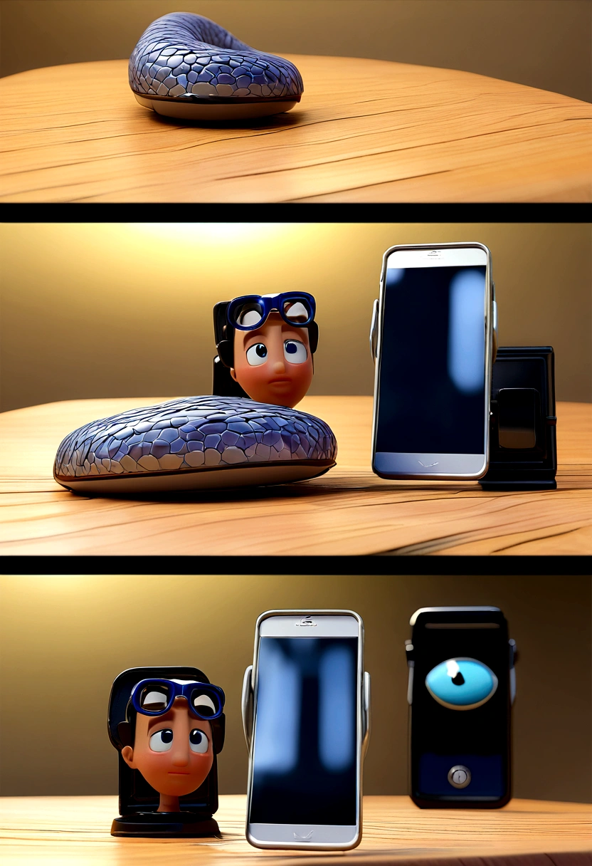 comic, pixar, 3d model,locked phone